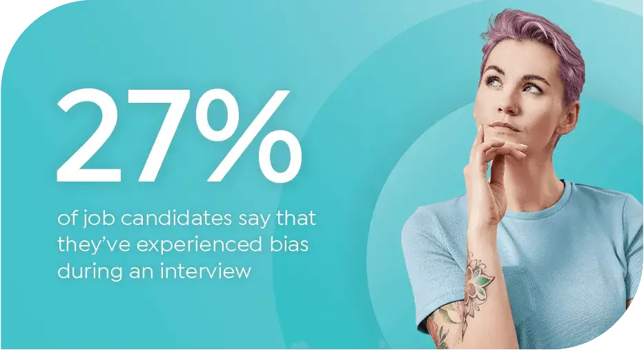 27 percent of candidates say they have experienced bias during an interview